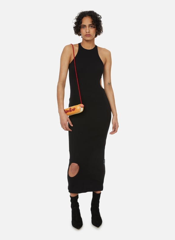 Ribbed knit maxi dress Black by OFF-WHITE OFF-WHITE Ribbed knit maxi dress Black