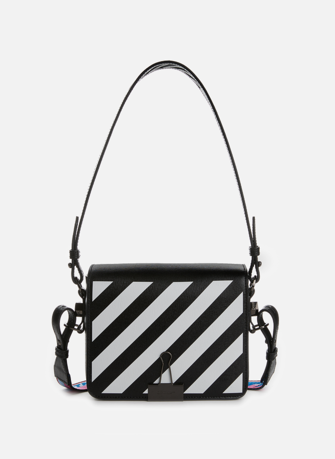 Leather flap bag OFF WHITE