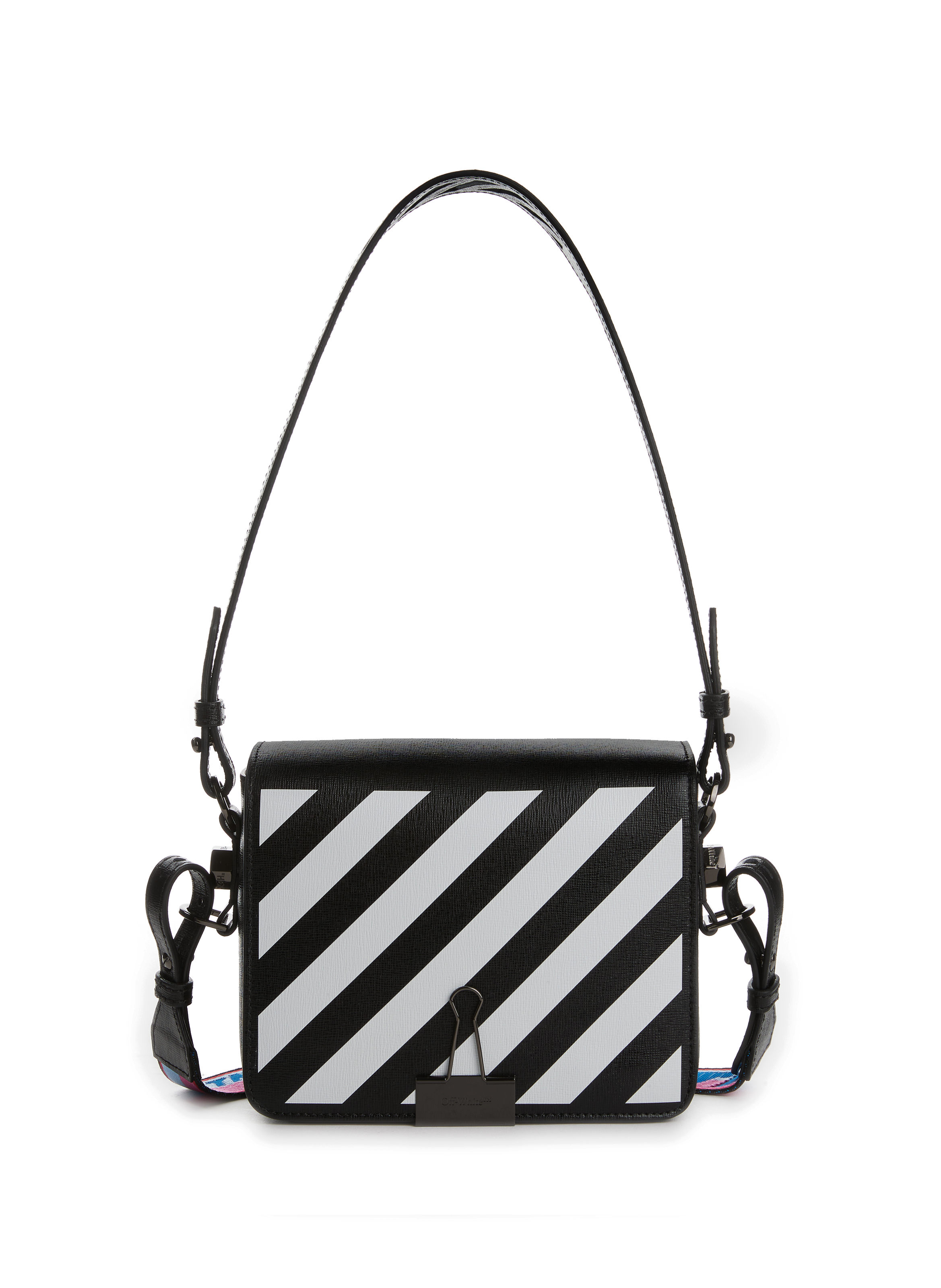 off white black flap bag