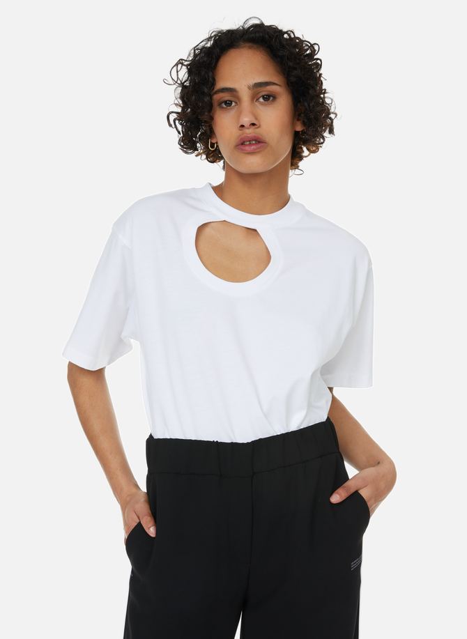 Round-neck cotton T-shirt OFF WHITE