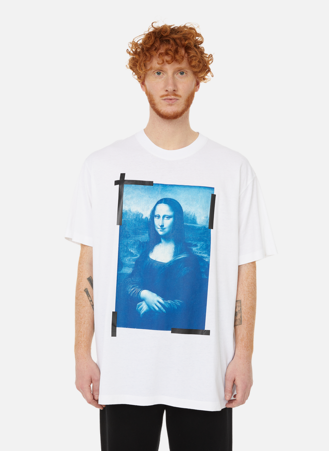 Mona Lisa oversized cotton T-shirt OFF-WHITE