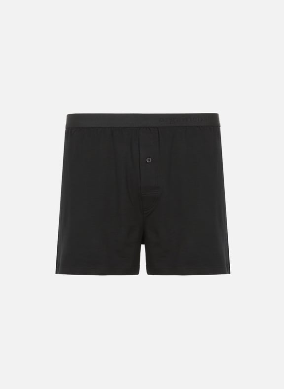Set of two logo Boxers in Lyocell Tencel Black by ORGANIC BASICS ORGANIC BASICS Set of two logo Boxers in Lyocell Tencel Black