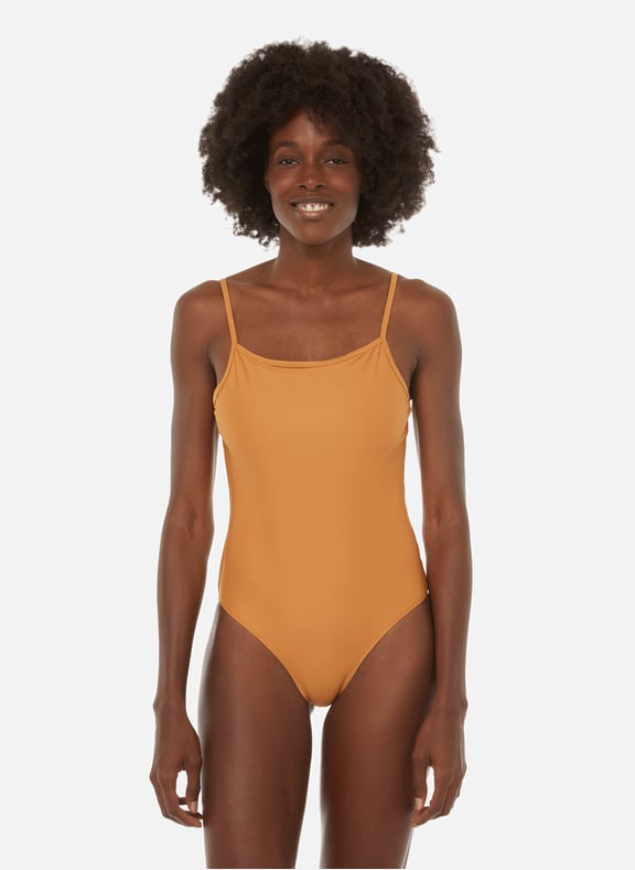 Orange Recycled plastic one piece swimsuit