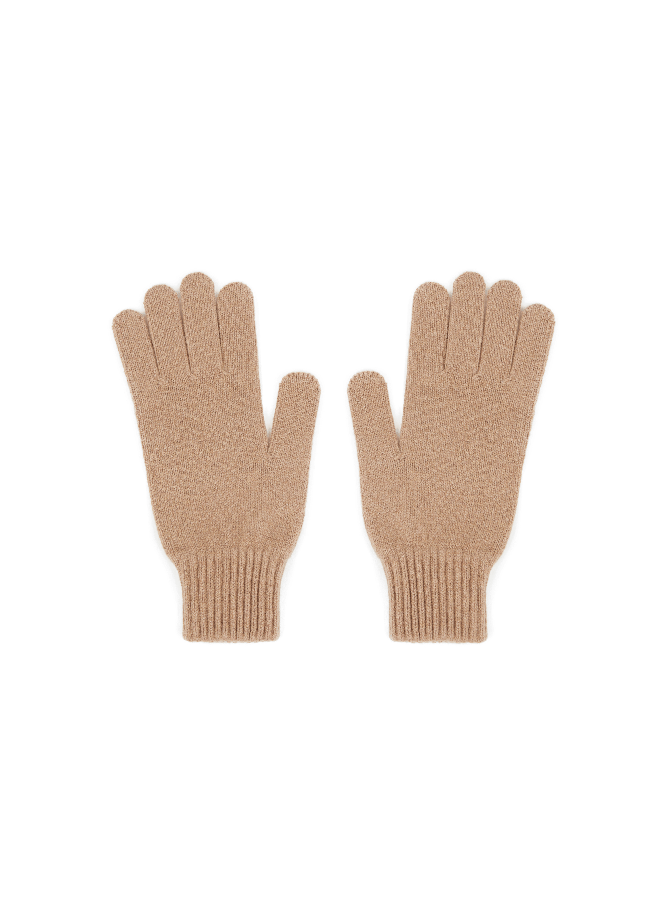 brown knit gloves