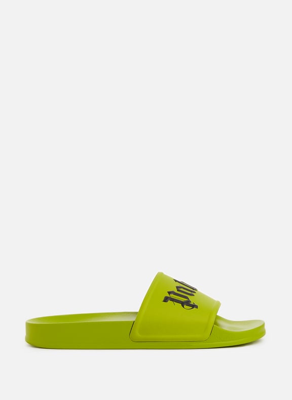 Sliders with logo Green by PALM ANGELS PALM ANGELS Sliders with logo Green