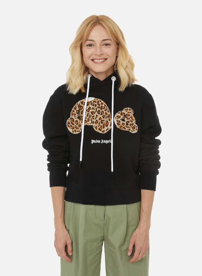 Leopard Bear cotton hoodie PALM ANGELS