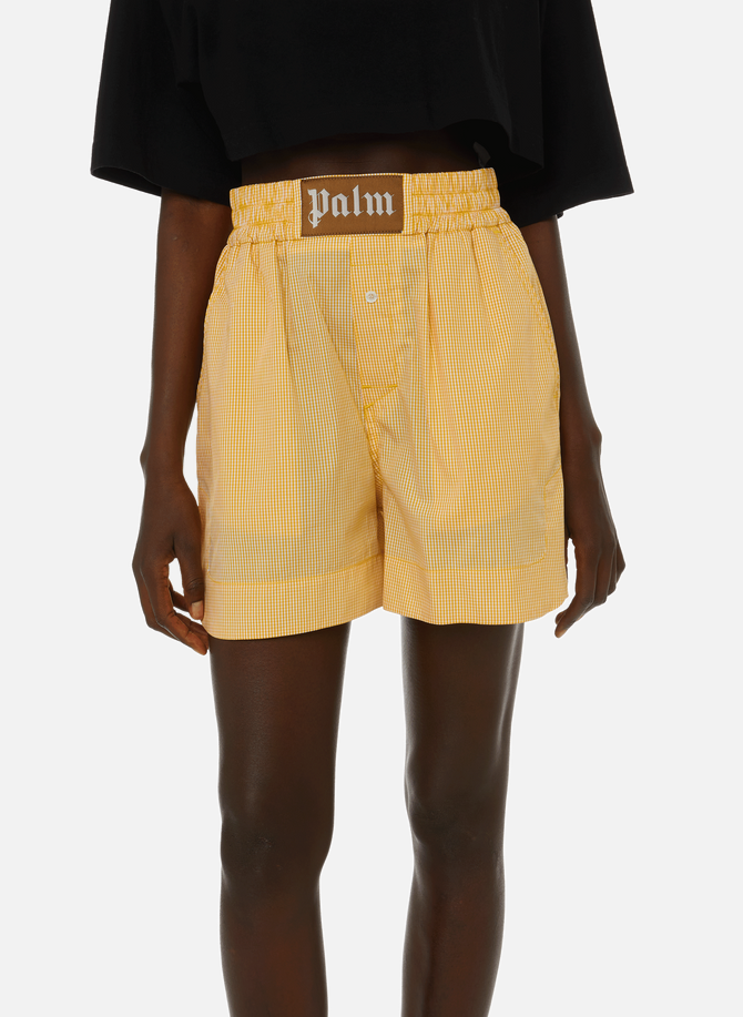 Cotton gingham shorts PALM ANGELS