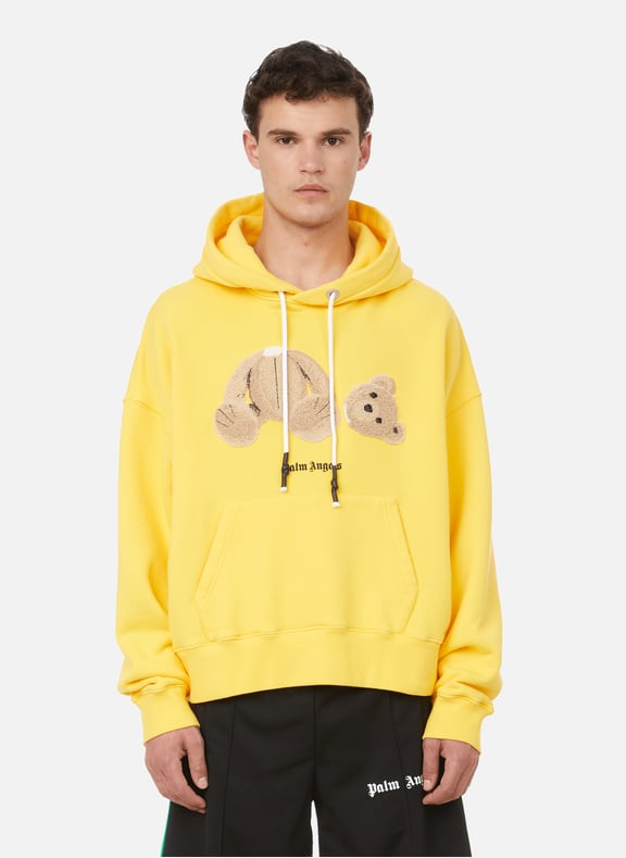 Bear cotton hoodie Yellow by PALM ANGELS PALM ANGELS Bear cotton hoodie Yellow