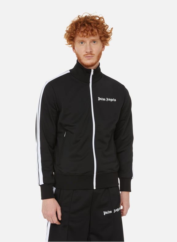 Logo zip-up sweatshirt Black by PALM ANGELS PALM ANGELS Logo zip-up sweatshirt Black