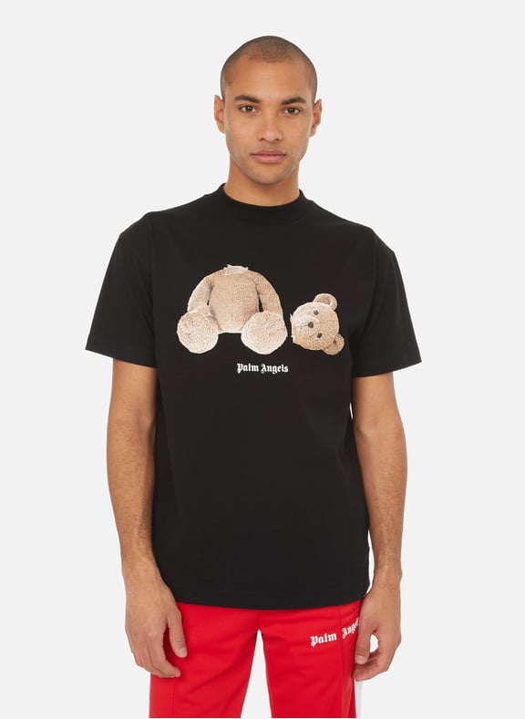 Cotton patterned T-shirt Black by PALM ANGELS PALM ANGELS Cotton patterned T-shirt Black