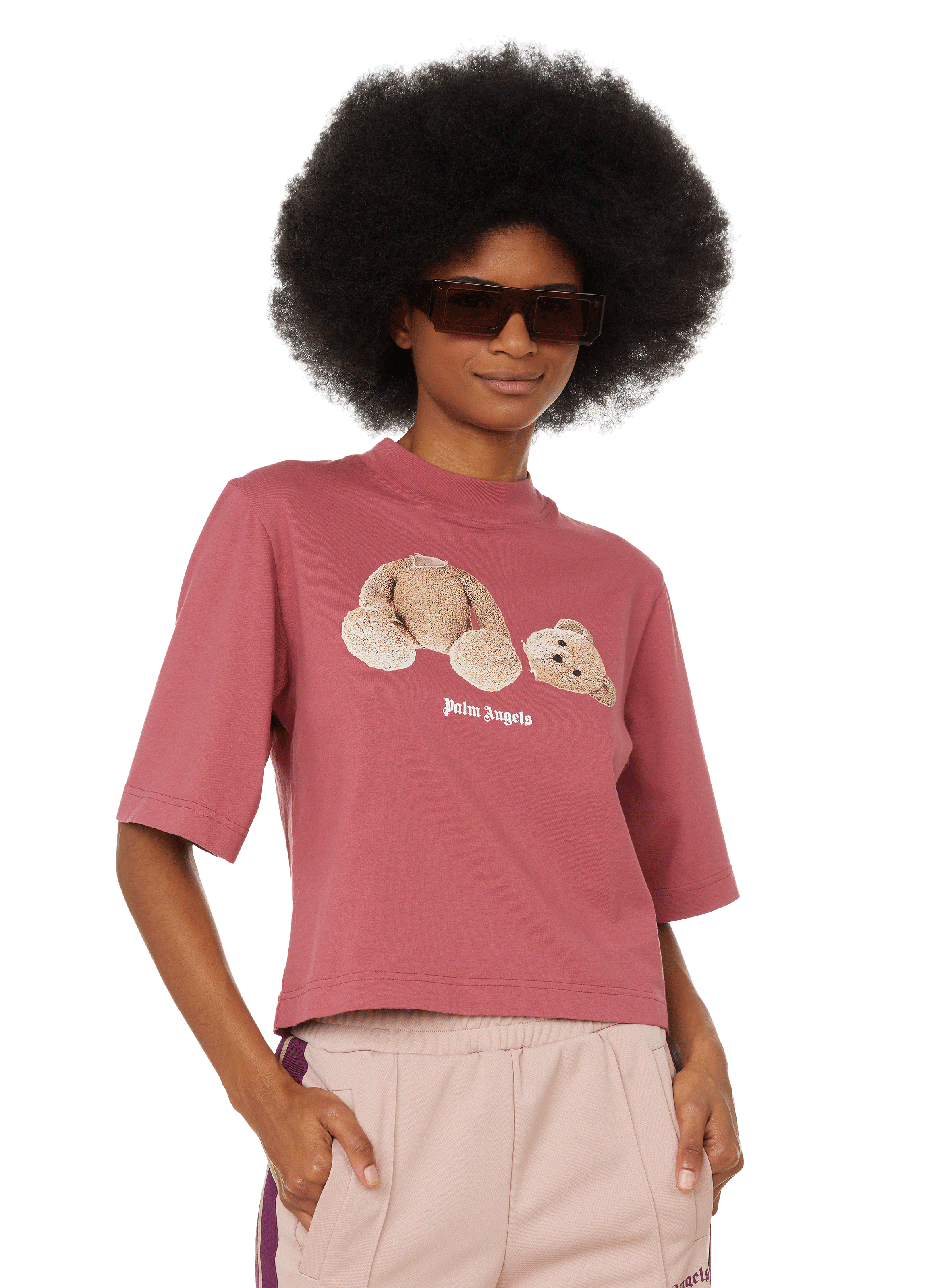 PRINTED COTTON T-SHIRT - PALM ANGELS 