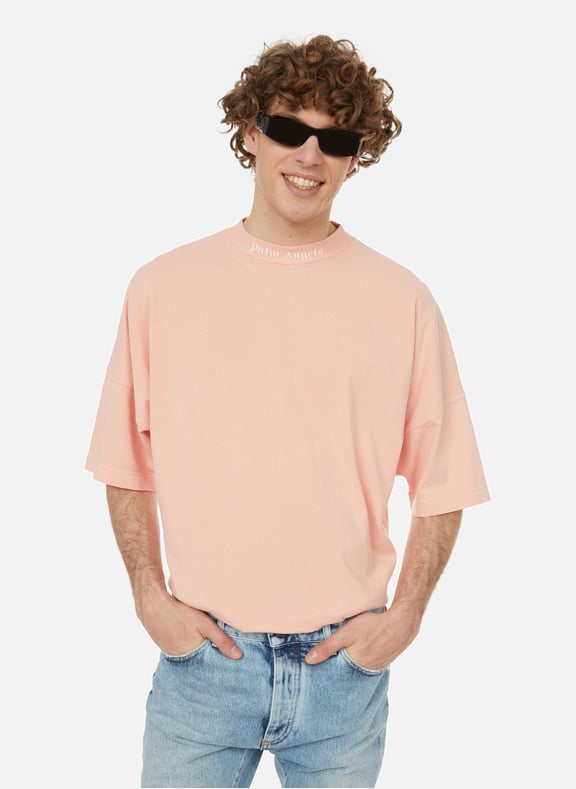 Oversized cotton T-shirt Pink by PALM ANGELS PALM ANGELS Oversized cotton T-shirt Pink
