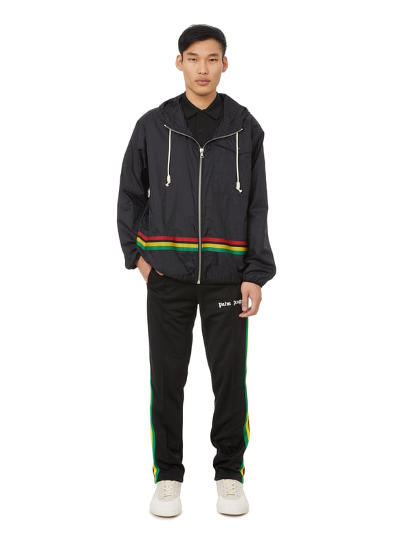 Striped Jacket With Printed Logo Palm Angels For Men Printemps Com Striped Jacket With Printed Logo Palm Angels For Men Printemps Com