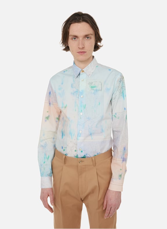 Map organic cotton shirt Multicolour by PAUL SMITH PAUL SMITH Map organic cotton shirt Multicolour