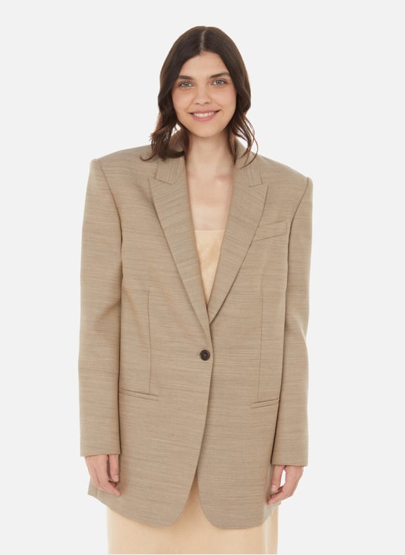 Straight-cut wool jacket Beige by PHILOSOPHY DI LORENZO PHILOSOPHY DI LORENZO Straight-cut wool jacket Beige