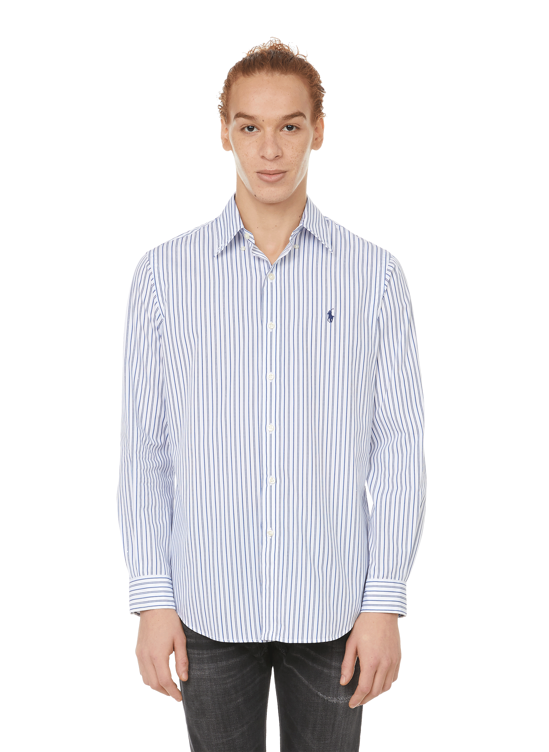 ralph lauren striped poplin shirt