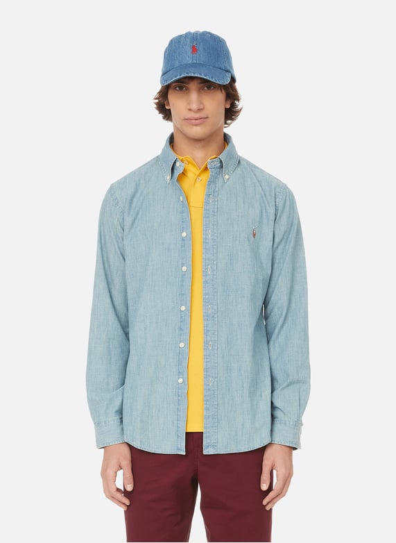 Blue Slim fit chambray shirt