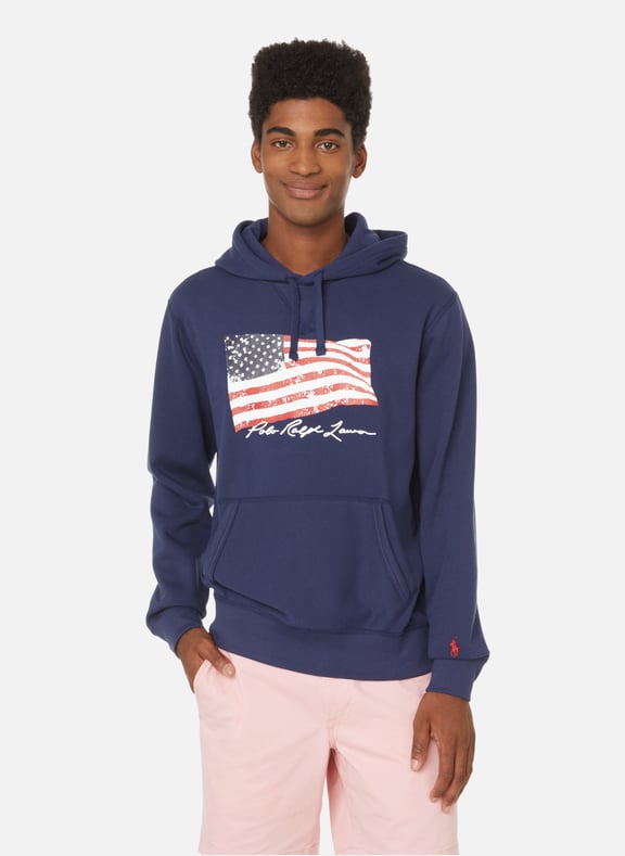 Hoodie with flag motif Blue by POLO RALPH LAUREN POLO RALPH LAUREN Hoodie with flag motif Blue