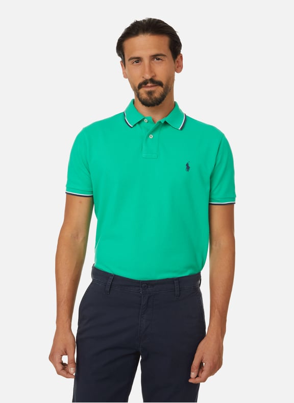 Slim-fit cotton piqué polo shirt Green by POLO RALPH LAUREN POLO RALPH LAUREN Slim-fit cotton piqué polo shirt Green