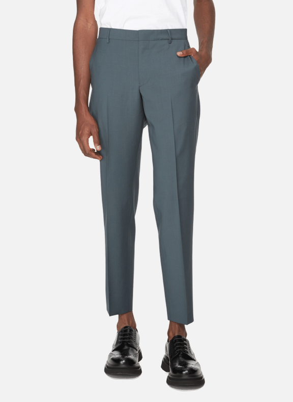 WOOL AND MOHAIR STRAIGHT TROUSERS - PRADA for MEN 