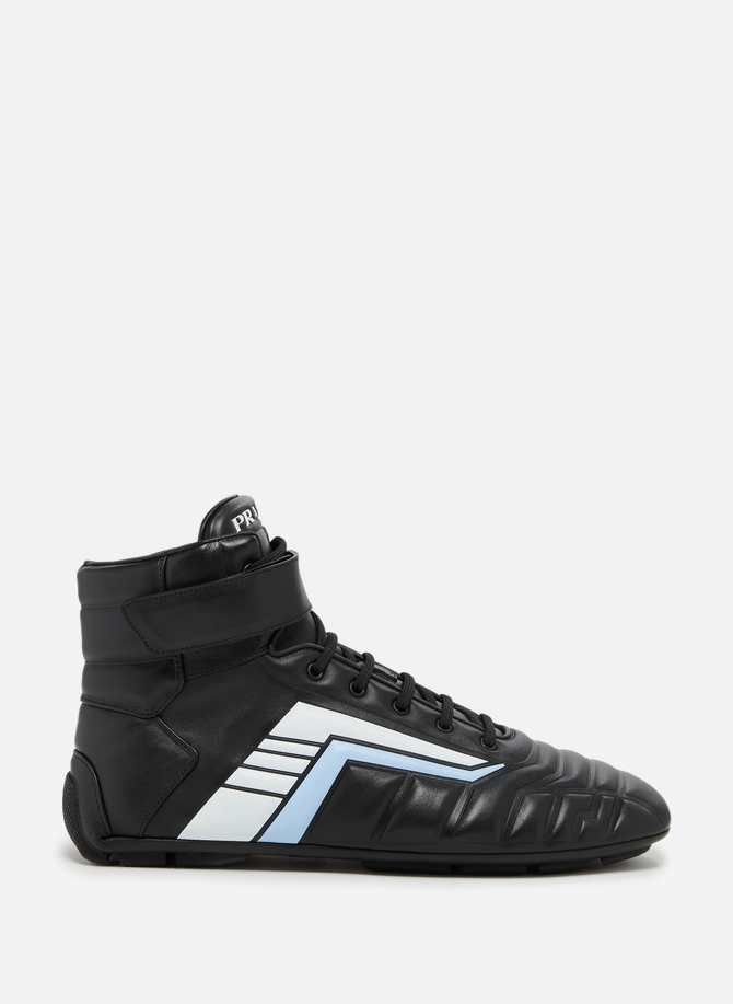 High-Top calfskin leather sneakers PRADA
