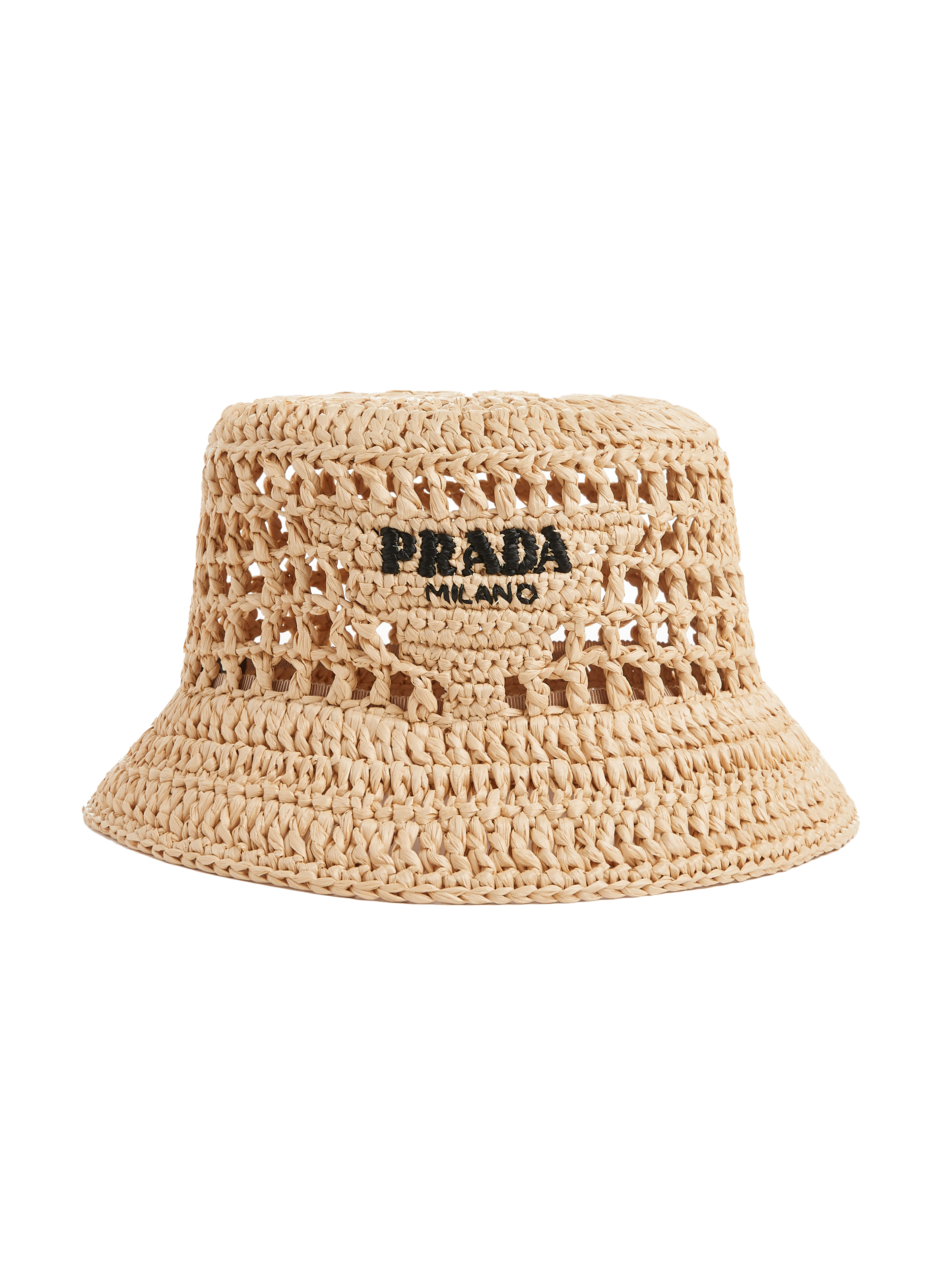 beige prada bucket hat