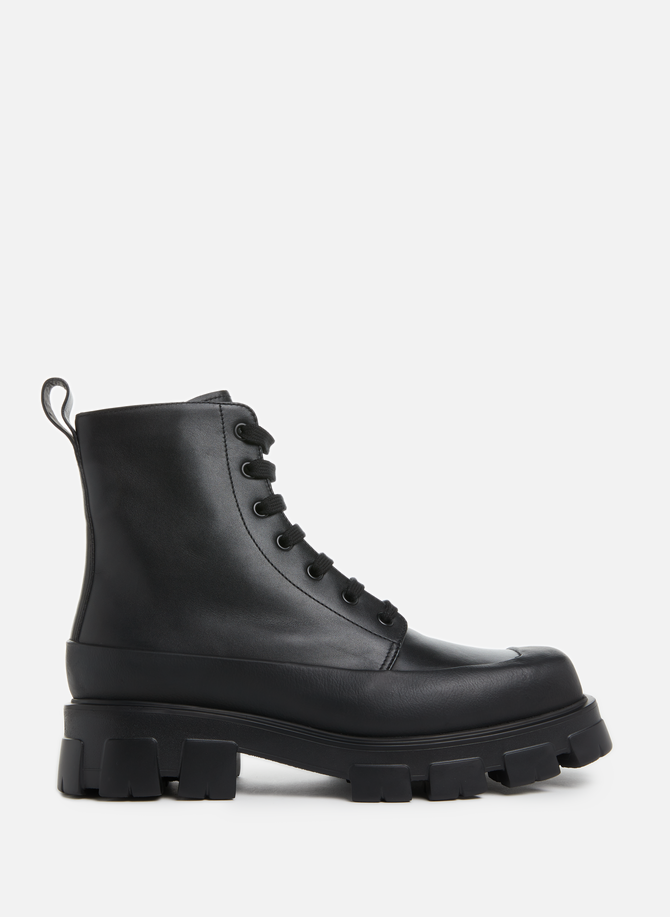 Square-toe leather ankle boots PRADA