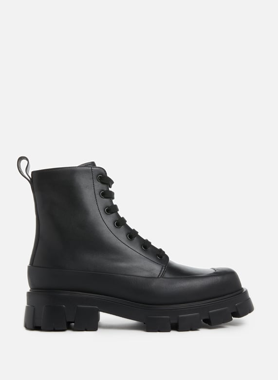 Square toe Leather Ankle Boots Prada Men Printemps