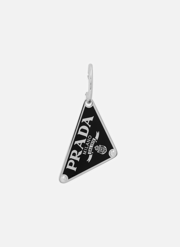 PRADA Prada single silver earring Black