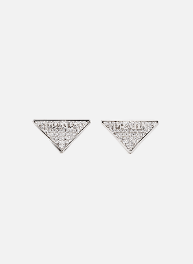 Crystal earrings with logo PRADA
