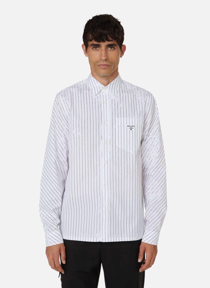 Digital-print striped cotton shirt PRADA