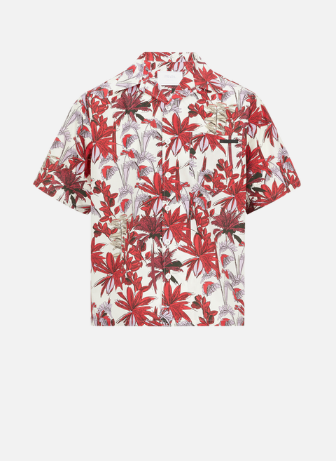 Chemise à manches courtes imprimé palmiers en coton  RedPRADA 