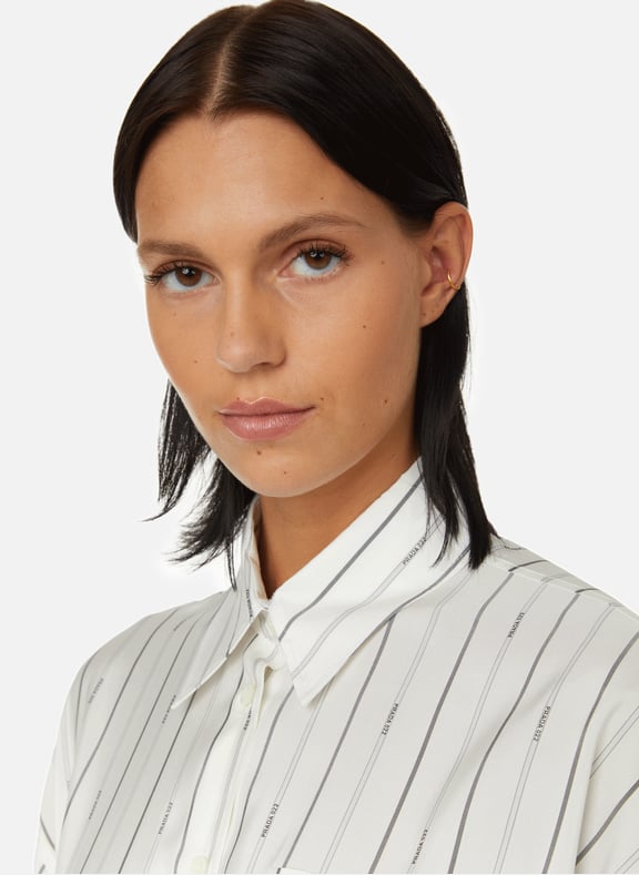 STRIPED SHIRT WITH LOGO - PRADA for WOMEN | Printemps.com