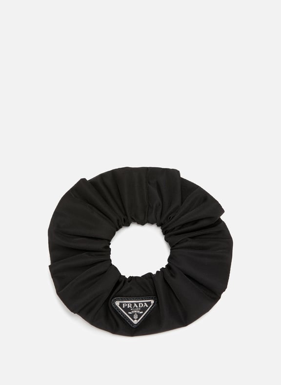 Nylon-effect scrunchie Black by PRADA PRADA Nylon-effect scrunchie Black