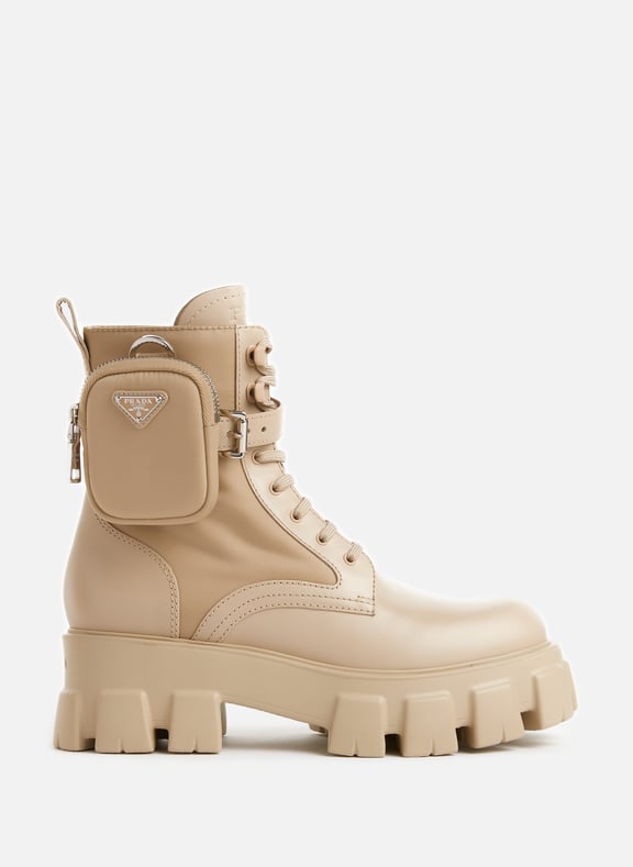 Prada leather shop combat boots