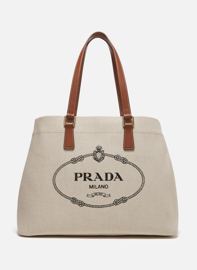 Large cotton and linen tote bag  PRADA