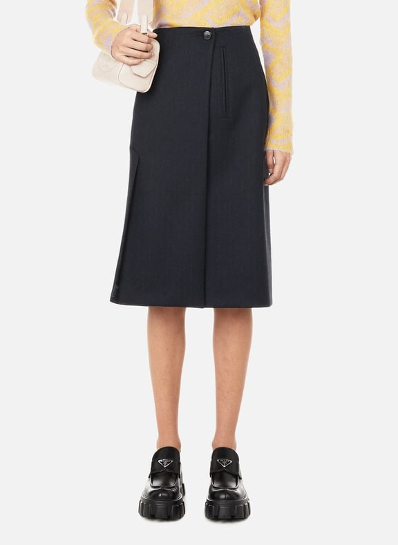 Wool midi skirt Blue by PRADA PRADA Wool midi skirt Blue