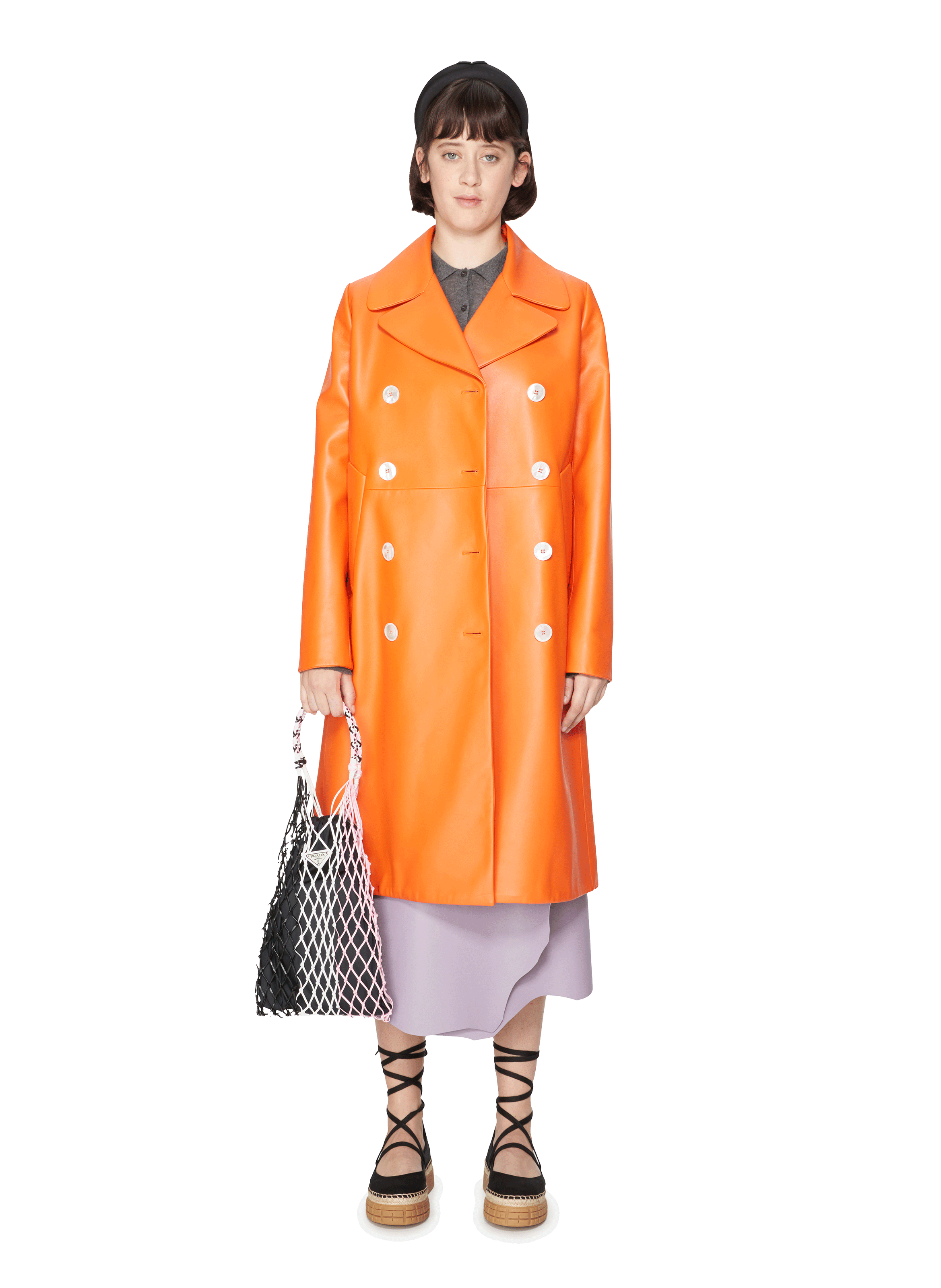 prada orange coat