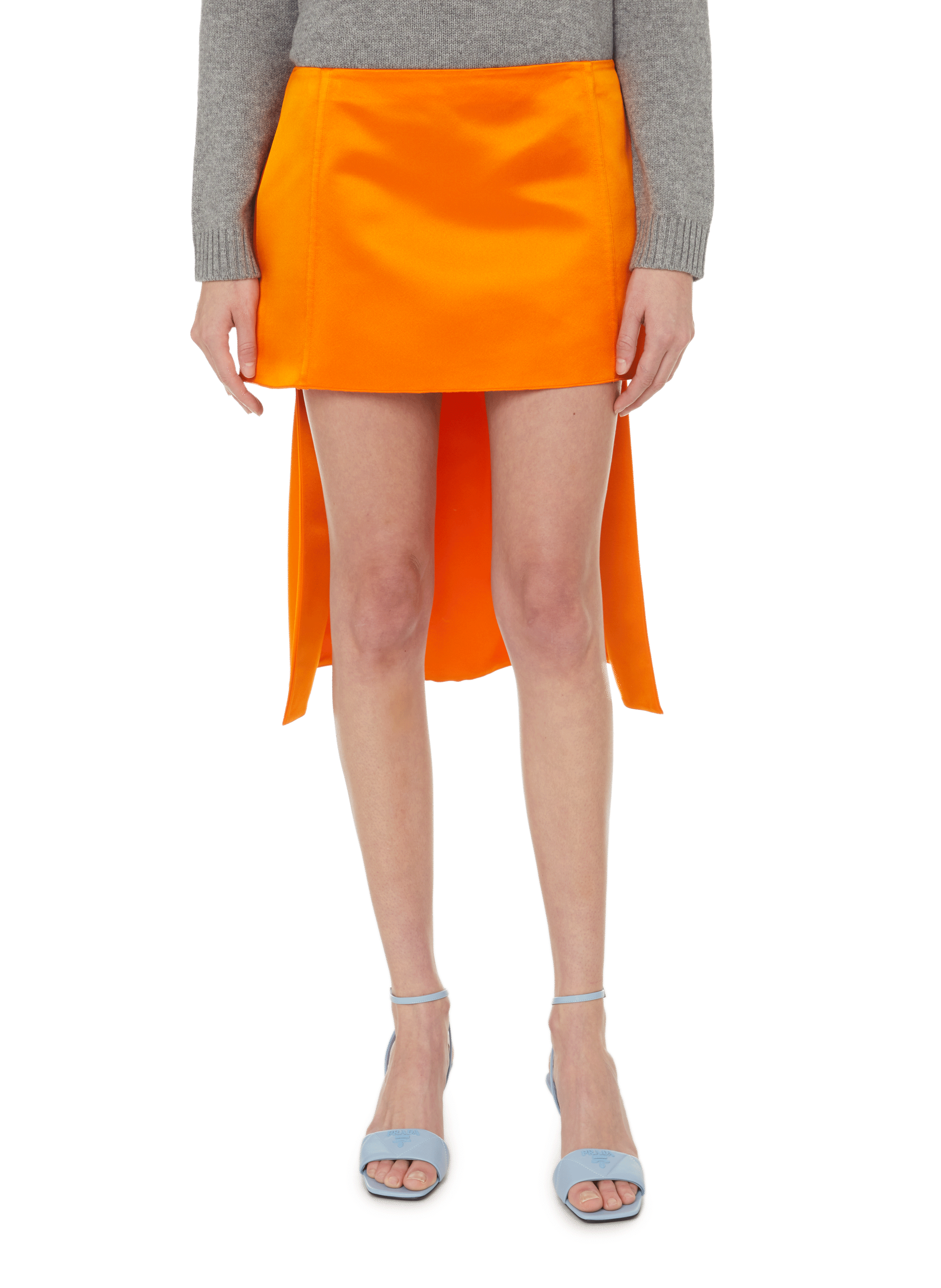 prada orange skirt