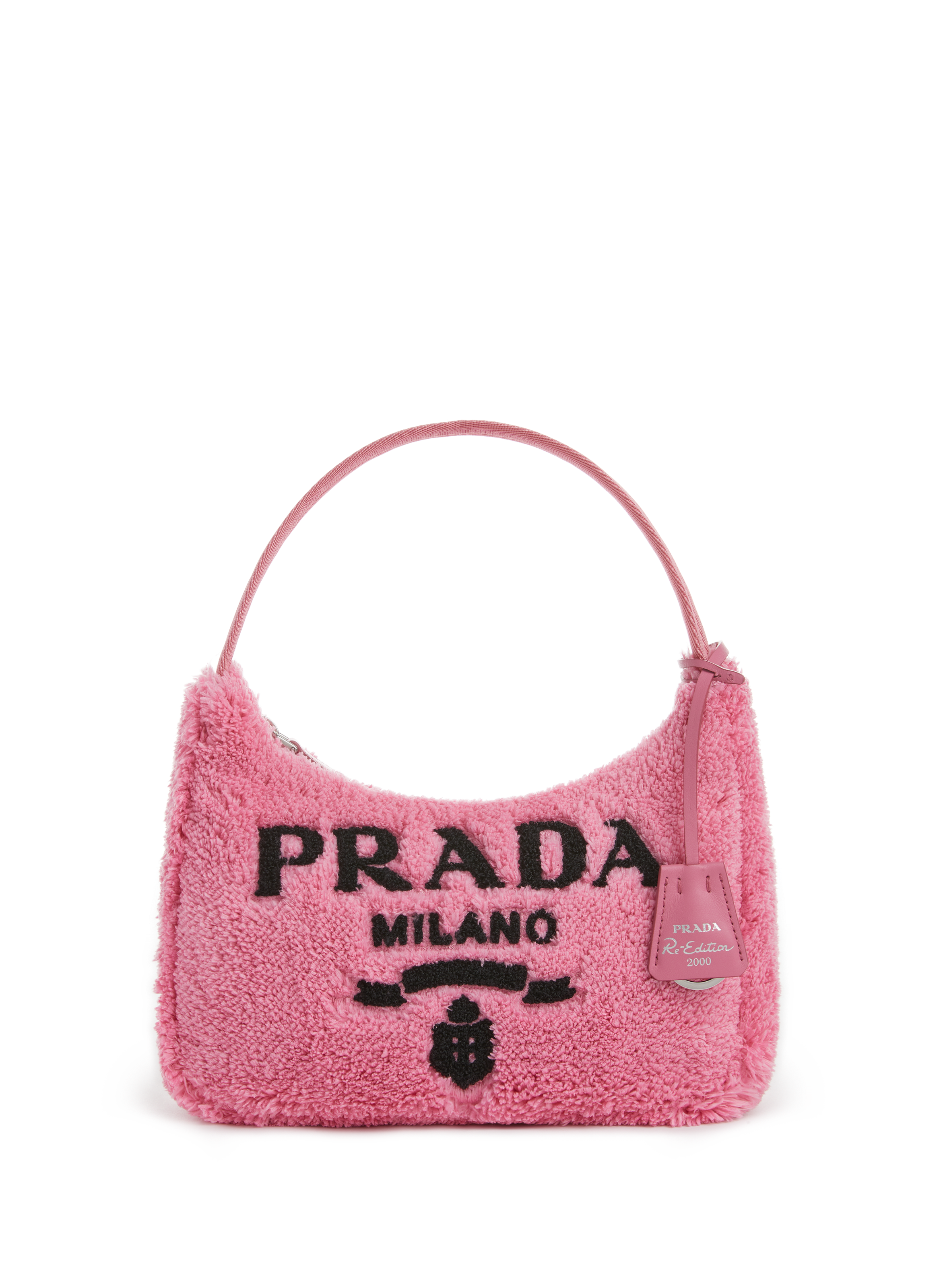 prada fur bag pink