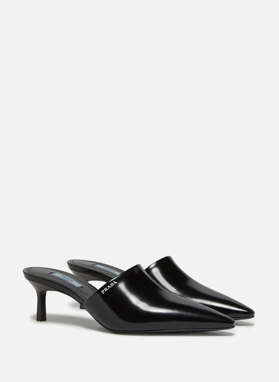 Black Mule with stiletto heel and pointed toe