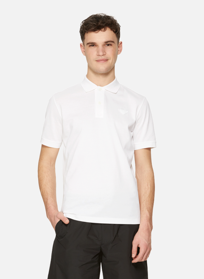 Short sleeve cotton polo shirt PRADA