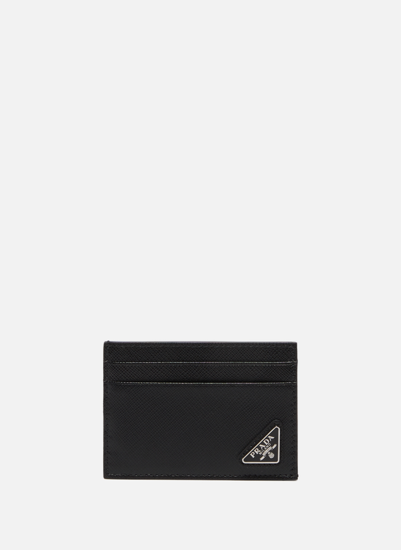 PRADA Saffiano leather Card Holder Black