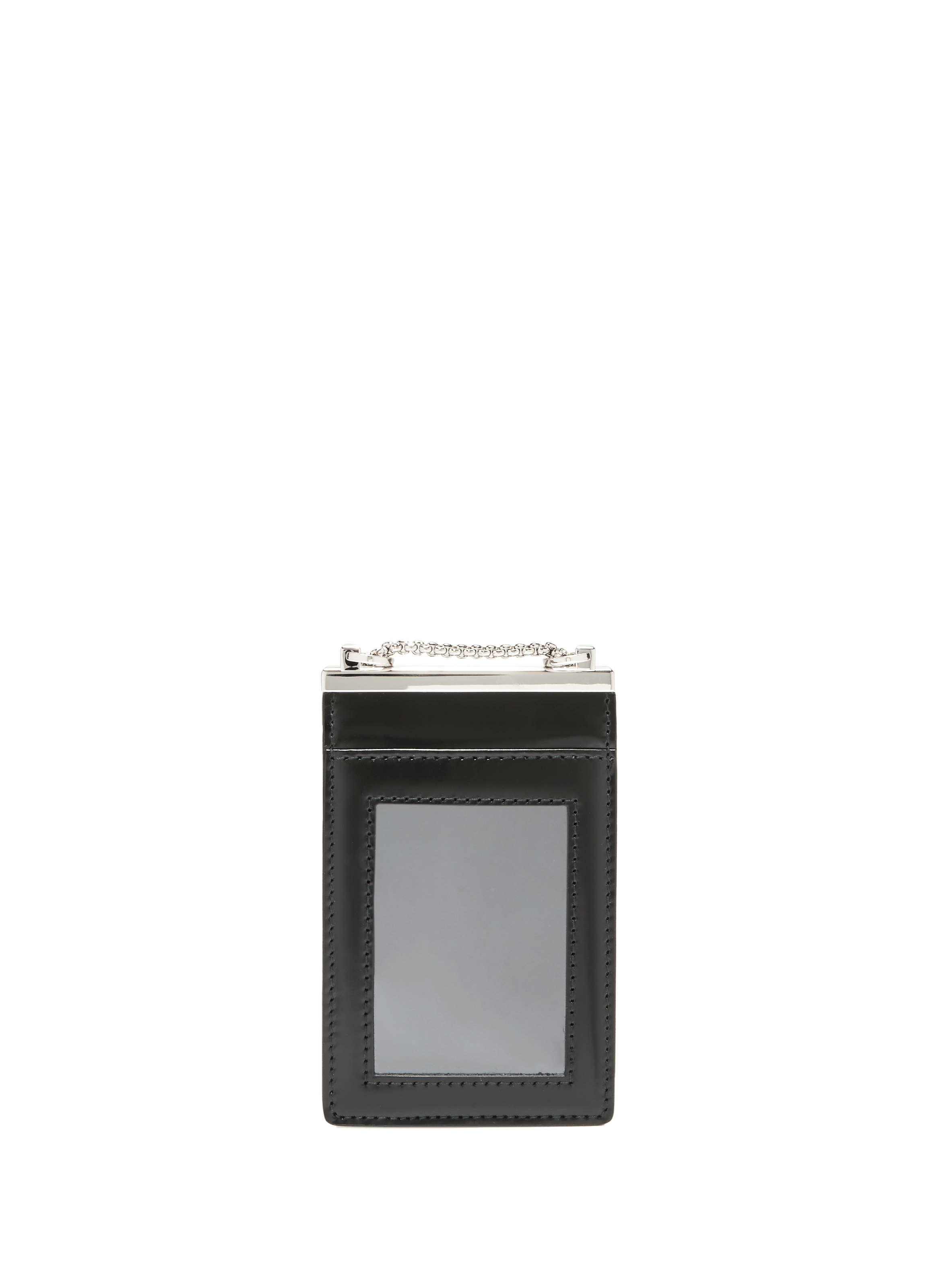 LEATHER CARD HOLDER WITH CHAIN PRADA for WOMEN