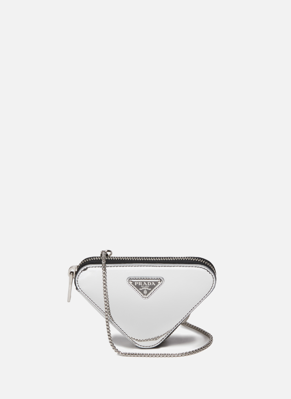 PRADA Leather chain wallet Silver
