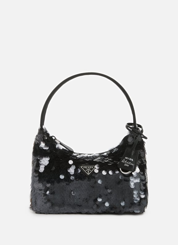 Re-Edition sequin handbag Black by PRADA PRADA Re-Edition sequin handbag Black