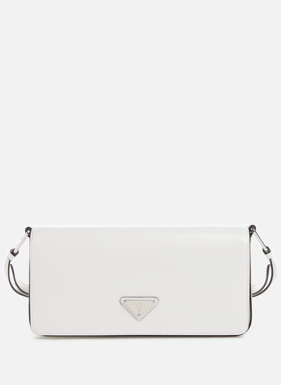 White Leather baguette bag