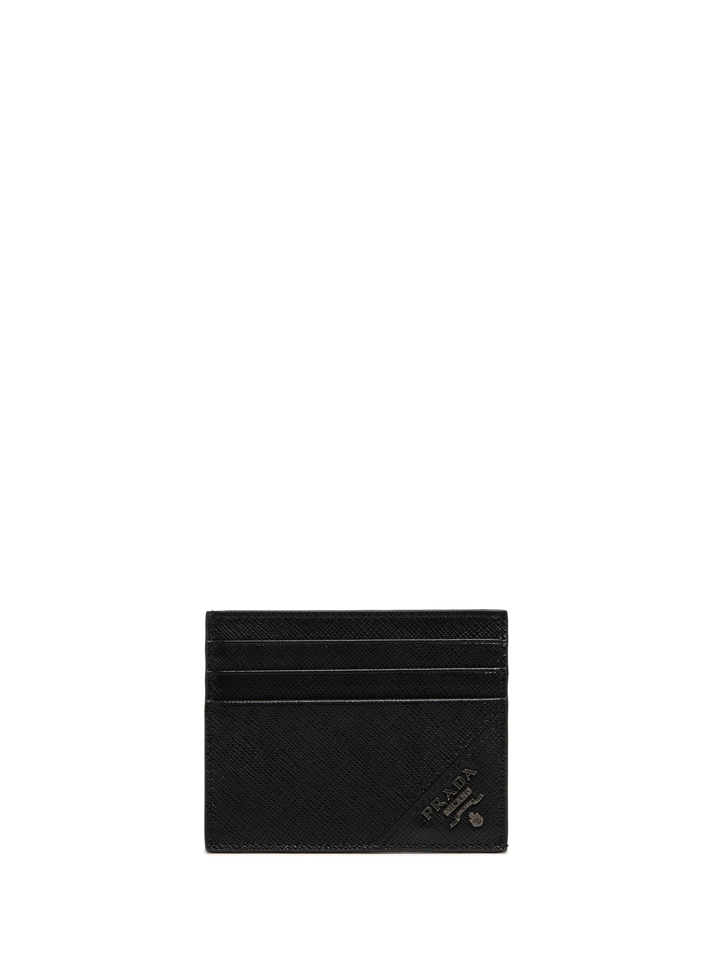 leather card holder prada