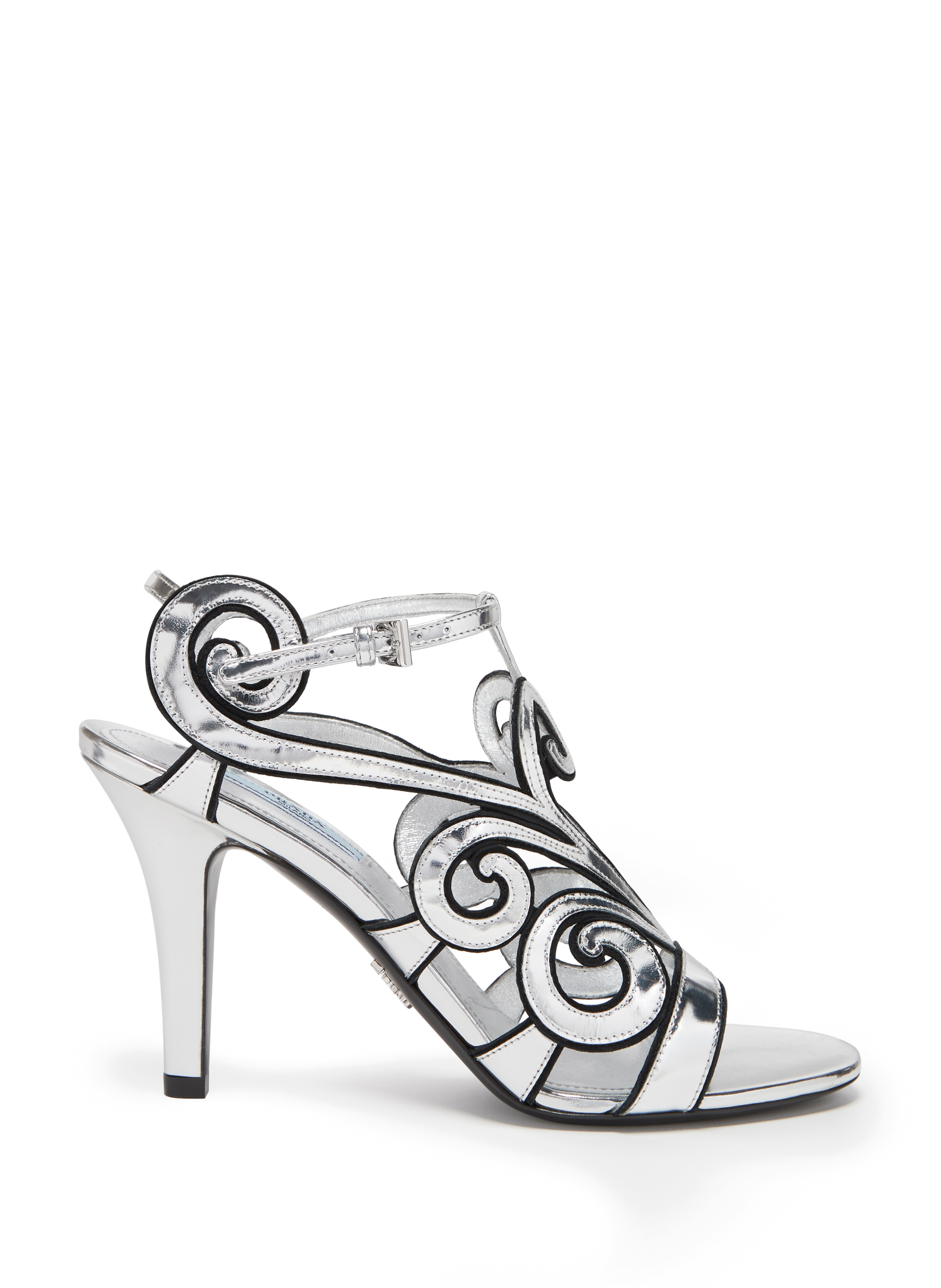 prada metallic leather sandals