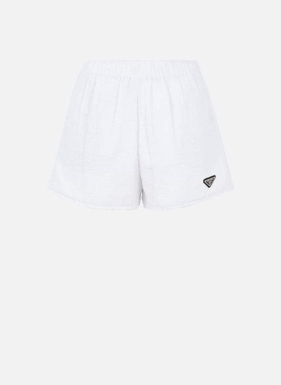 Terrycloth-effect cotton shorts White by PRADA PRADA Terrycloth-effect cotton shorts White